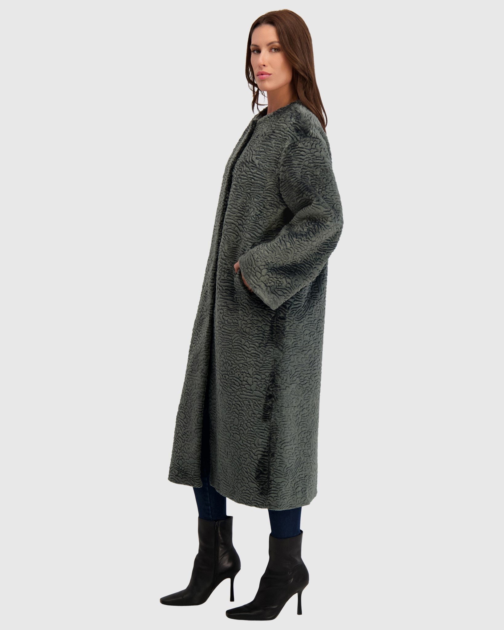 FUR-FREE SHEARLING LAMB (FAUX FUR) COAT
