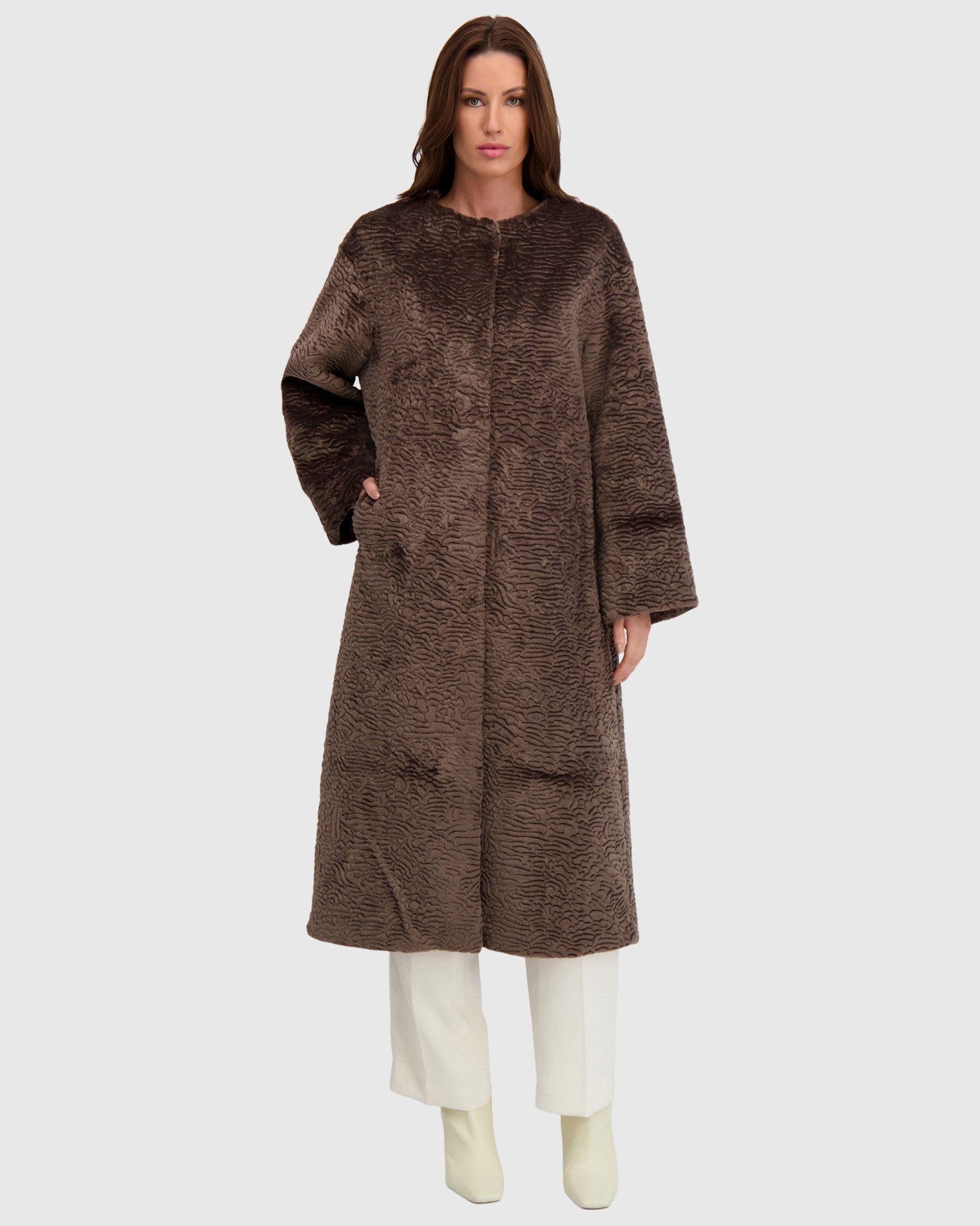 FUR-FREE SHEARLING LAMB (FAUX FUR) COAT