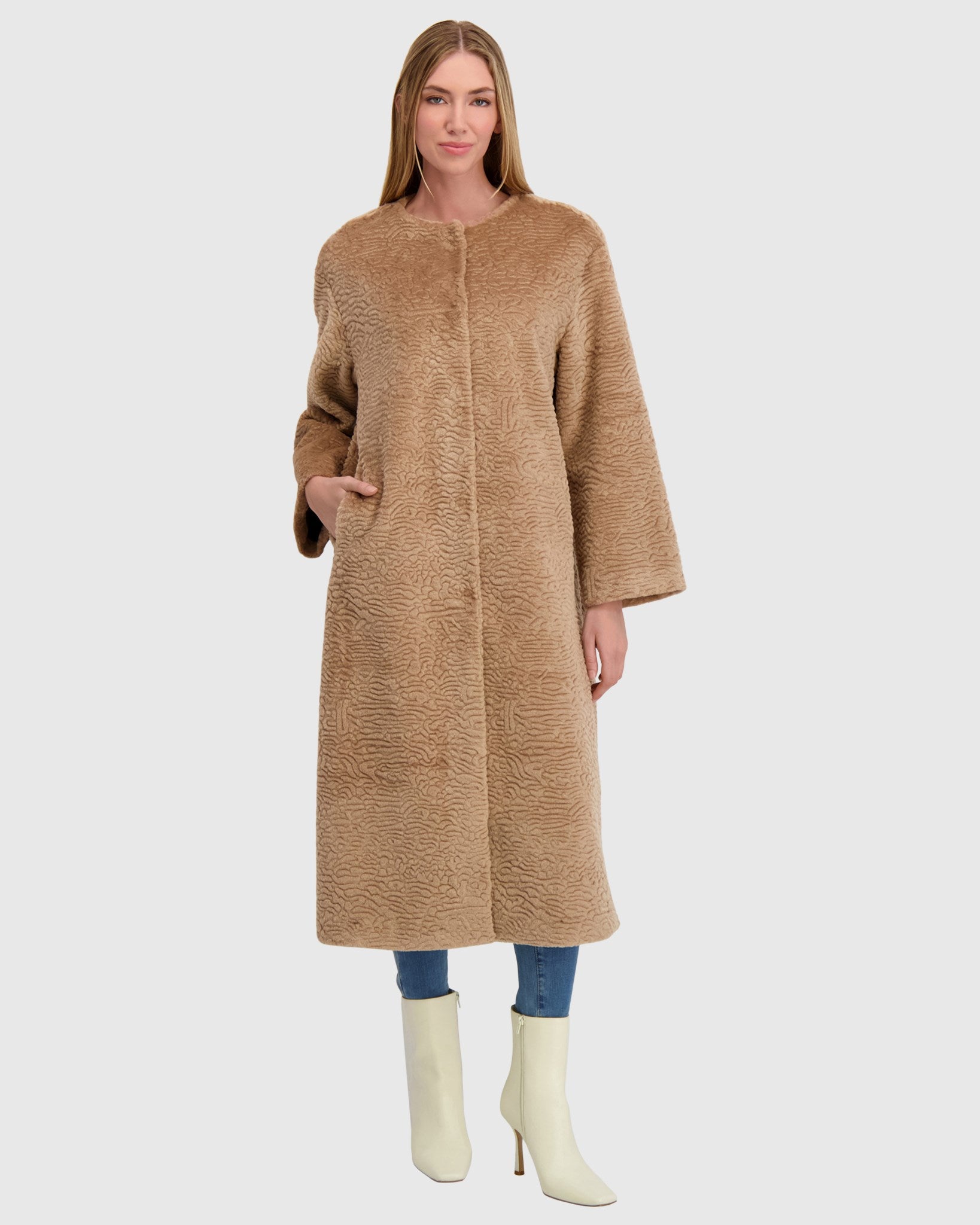 FUR-FREE SHEARLING LAMB (FAUX FUR) COAT