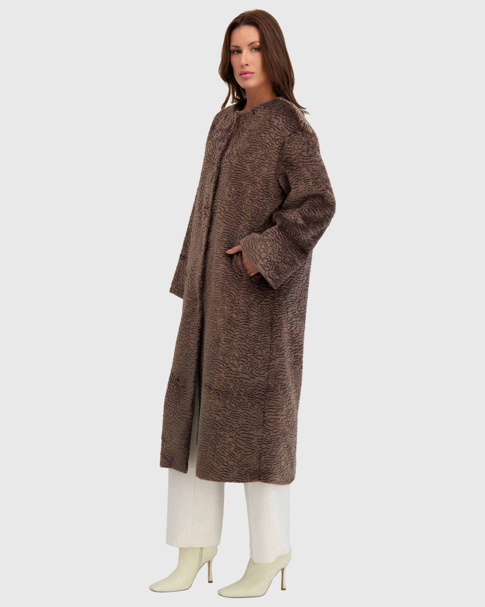 FUR-FREE SHEARLING LAMB (FAUX FUR) COAT