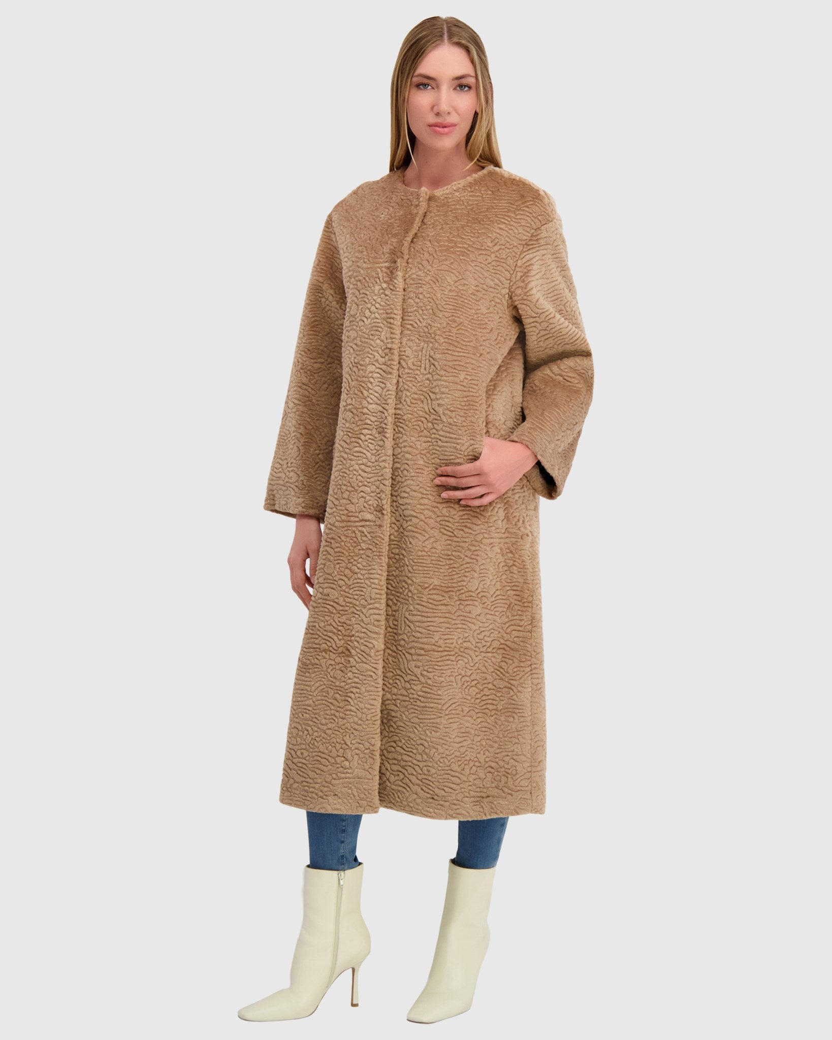 FUR-FREE SHEARLING LAMB (FAUX FUR) COAT