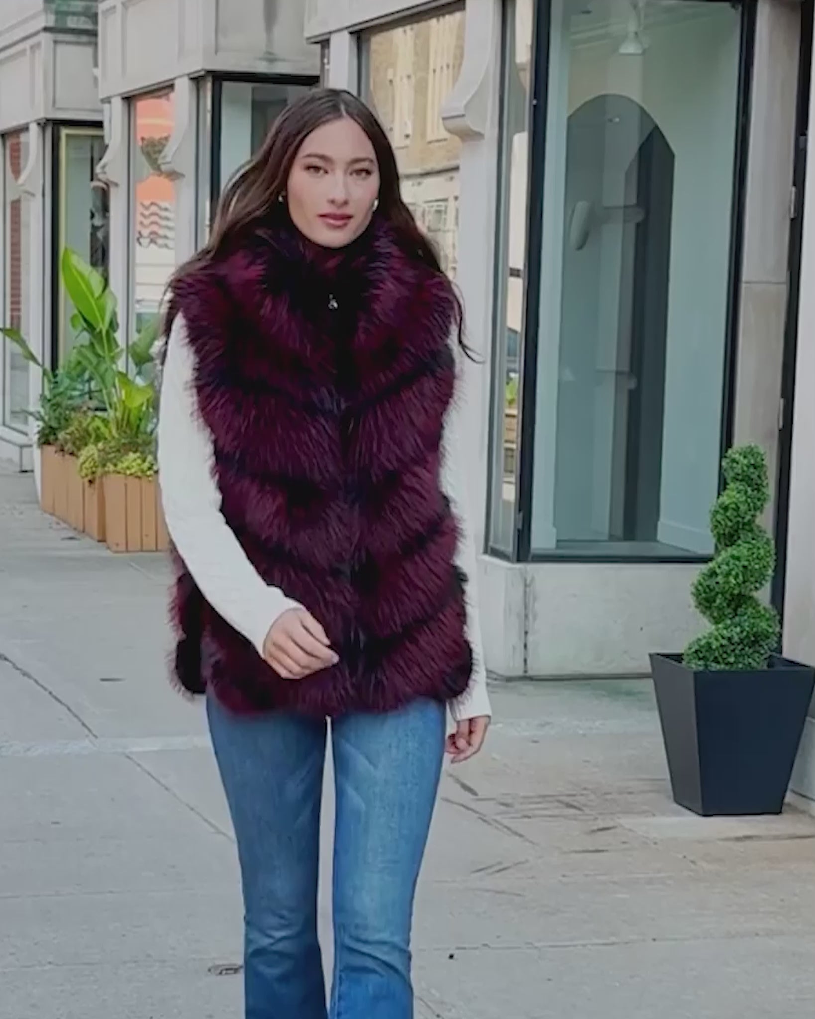 FUR-FREE FOX (FAUX FUR) REVERSIBLE VEST