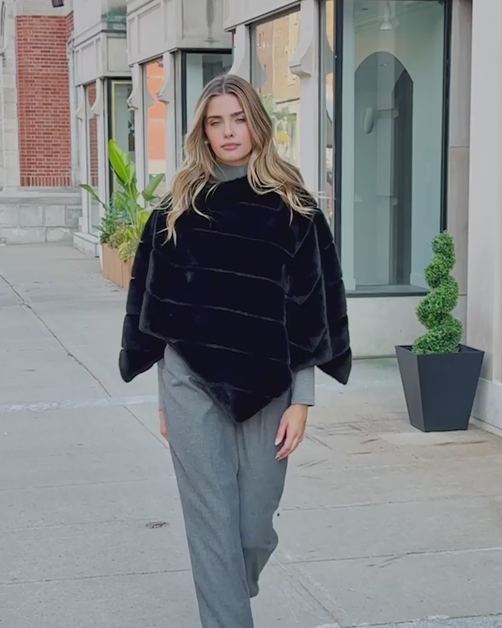 FUR-FREE MINK (FAUX FUR) CAPE