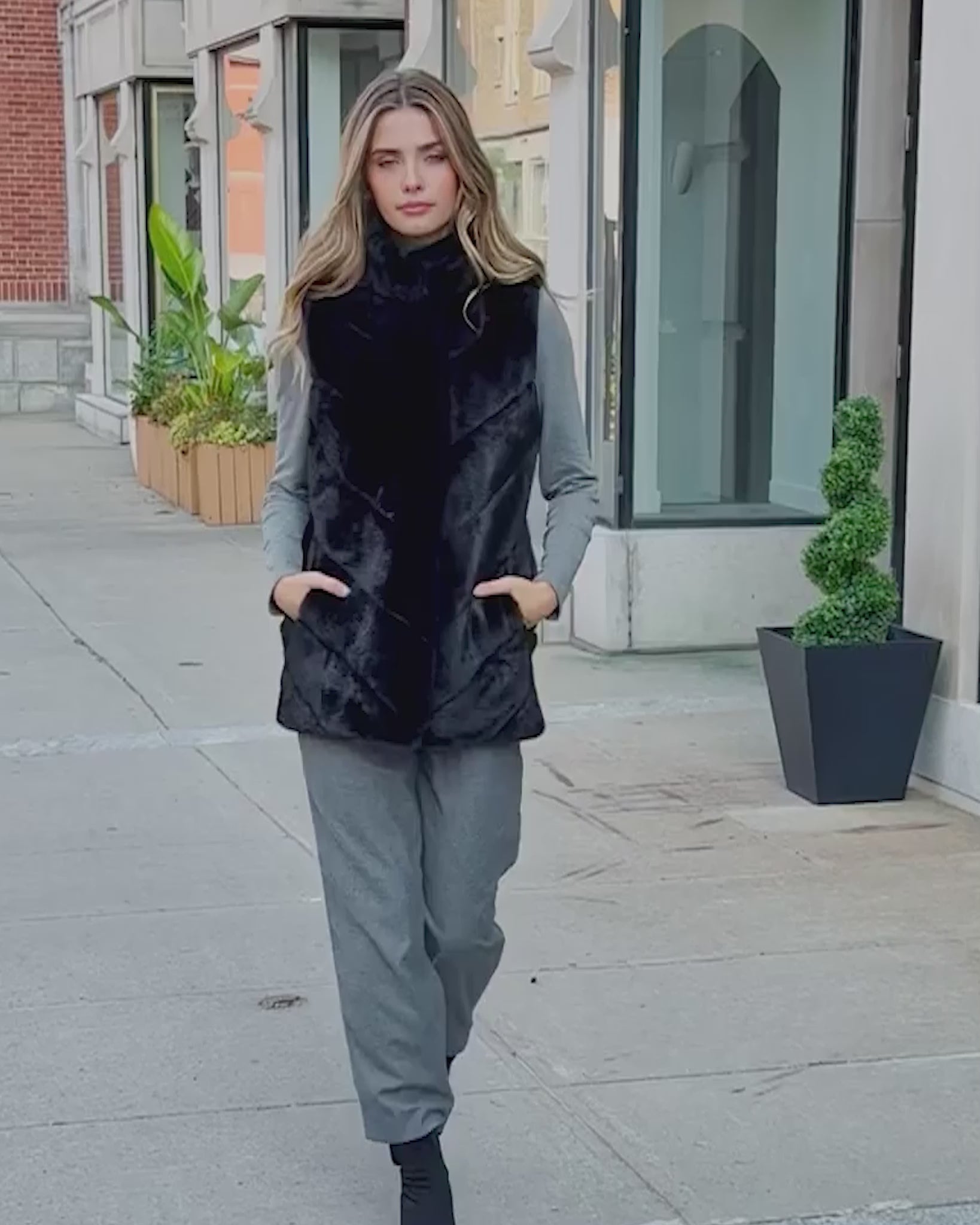 FUR-FREE MINK (FAUX FUR) VEST