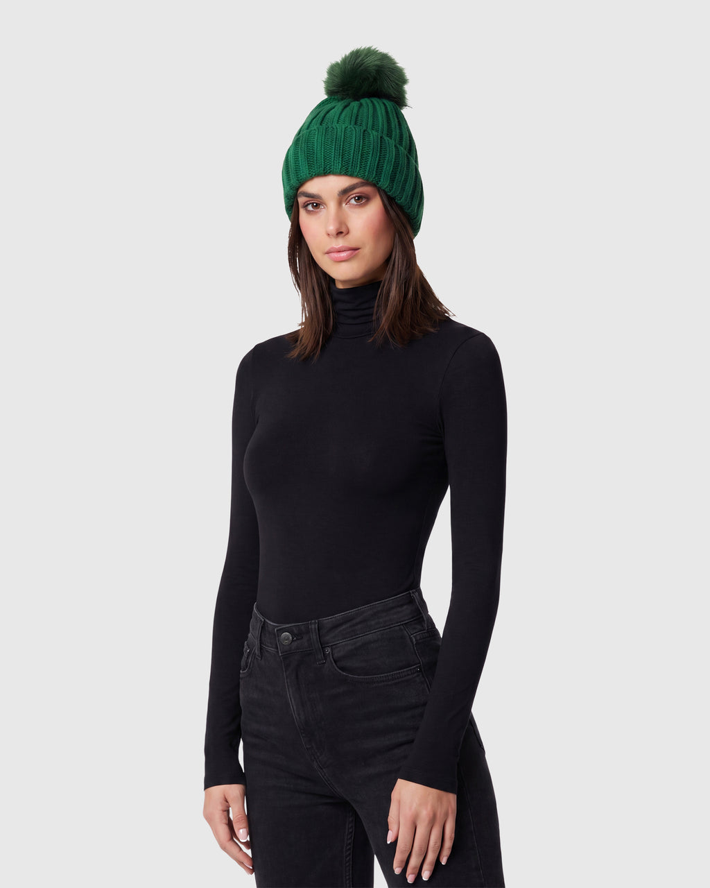 knit beanie hat with fur free fox faux fur pompom
