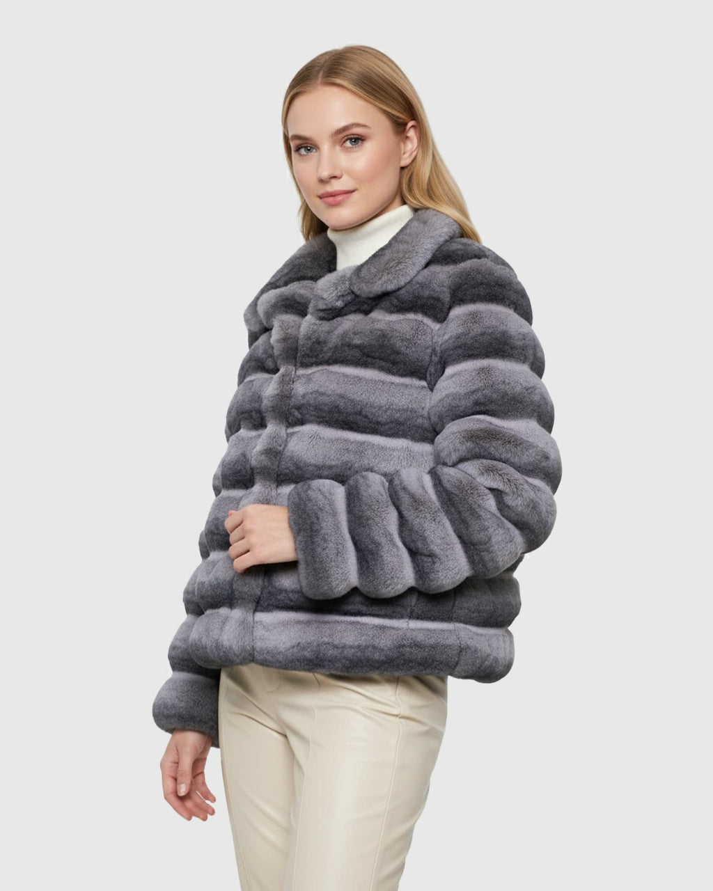 FUR-FREE CHINCHILLA (FAUX FUR) JACKET