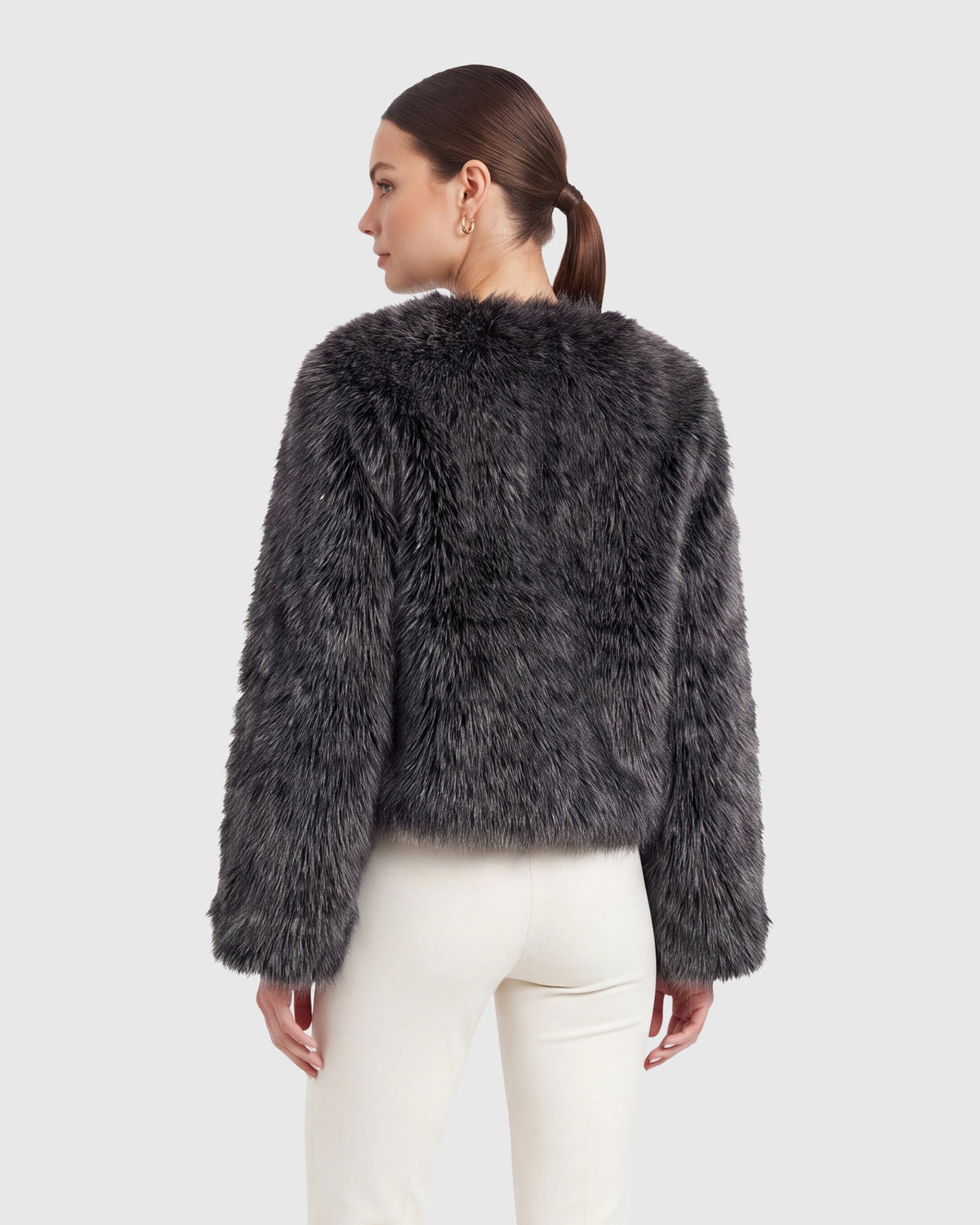 FUR-FREE FOX (FAUX FUR) BOLERO - BLACK SNOWTOP