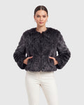 FUR-FREE FOX (FAUX FUR) BOLERO - BLACK SNOWTOP