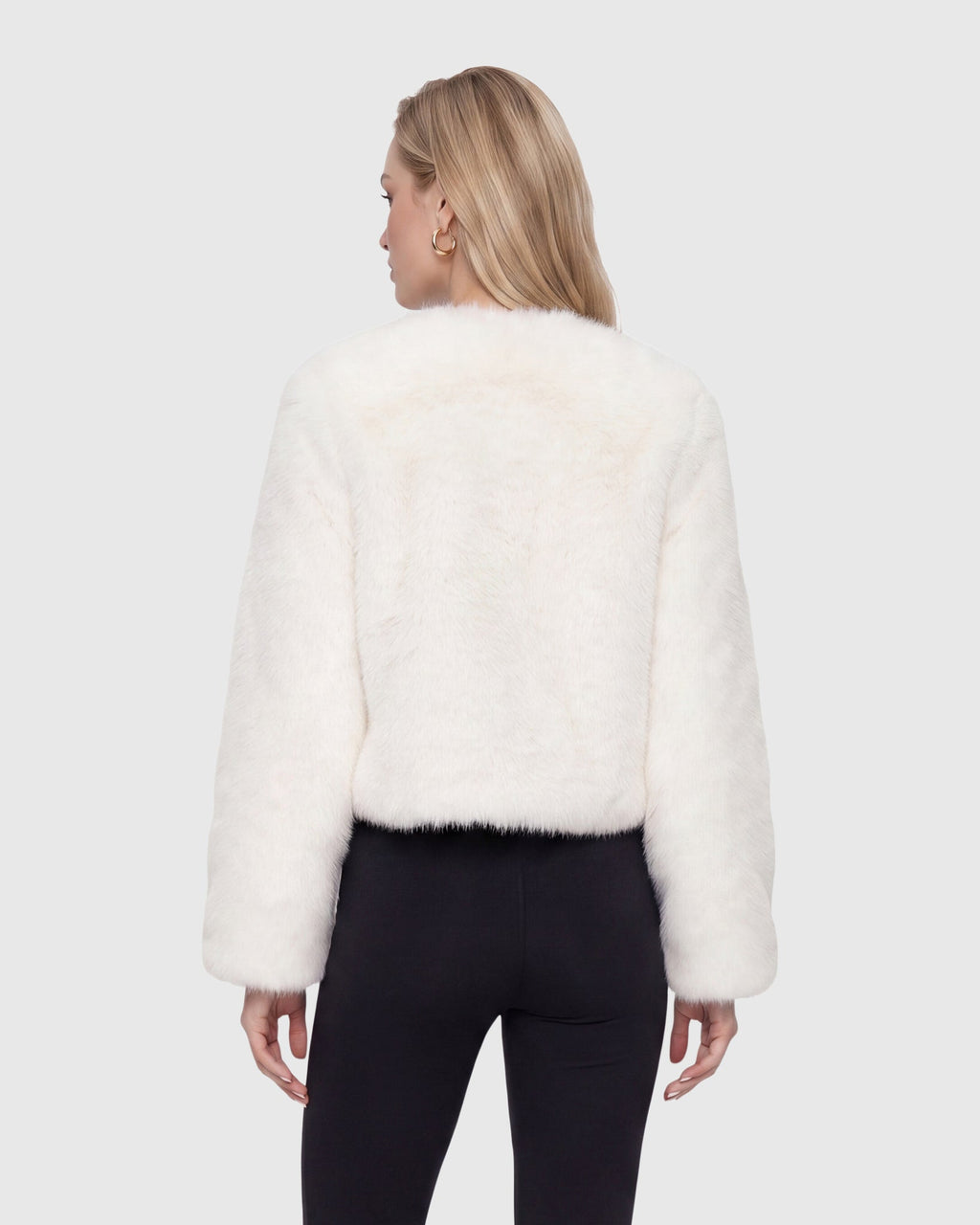 FUR-FREE FOX (FAUX FUR) BOLERO - WHITE