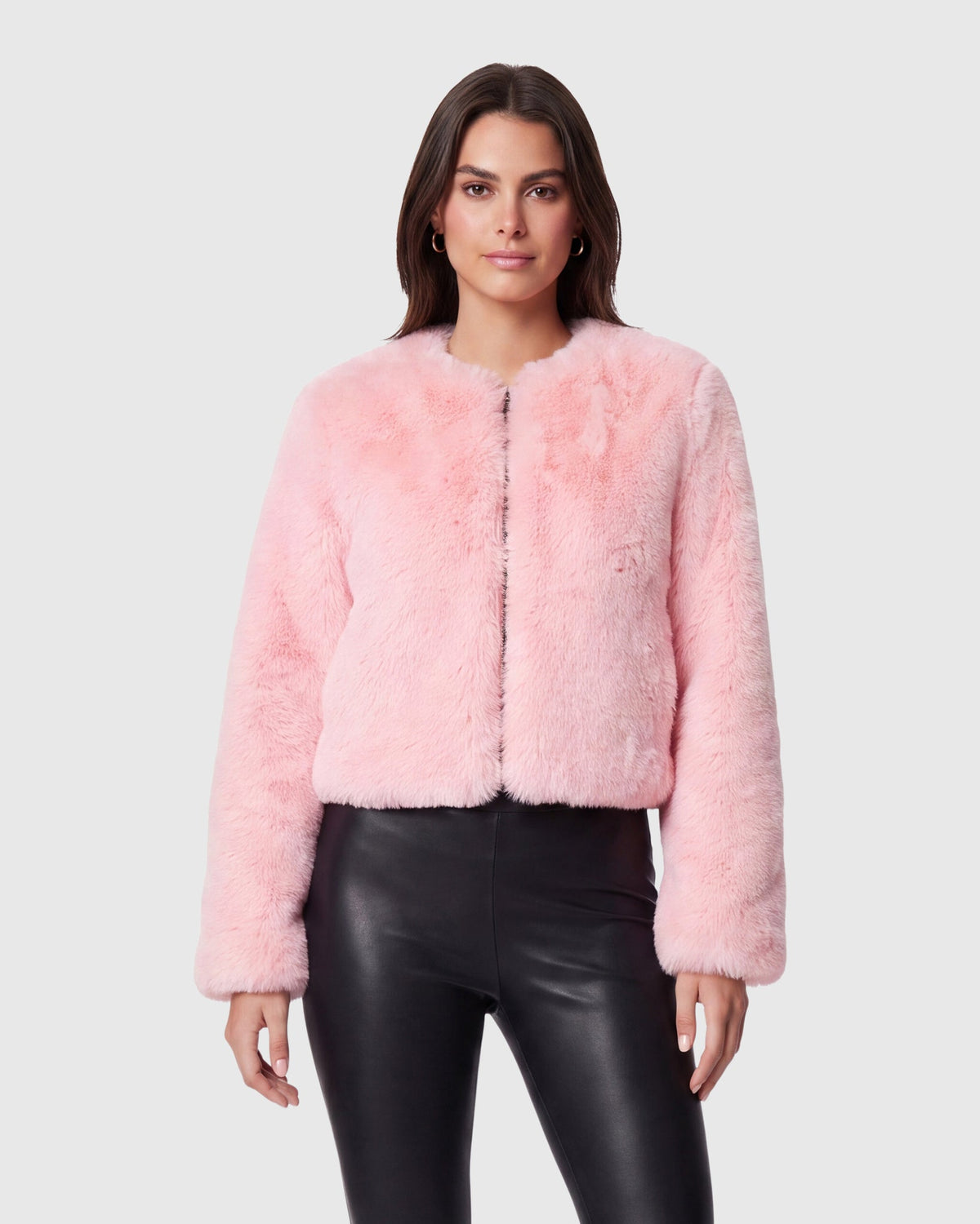 FUR-FREE FOX (FAUX FUR) BOLERO - PINK