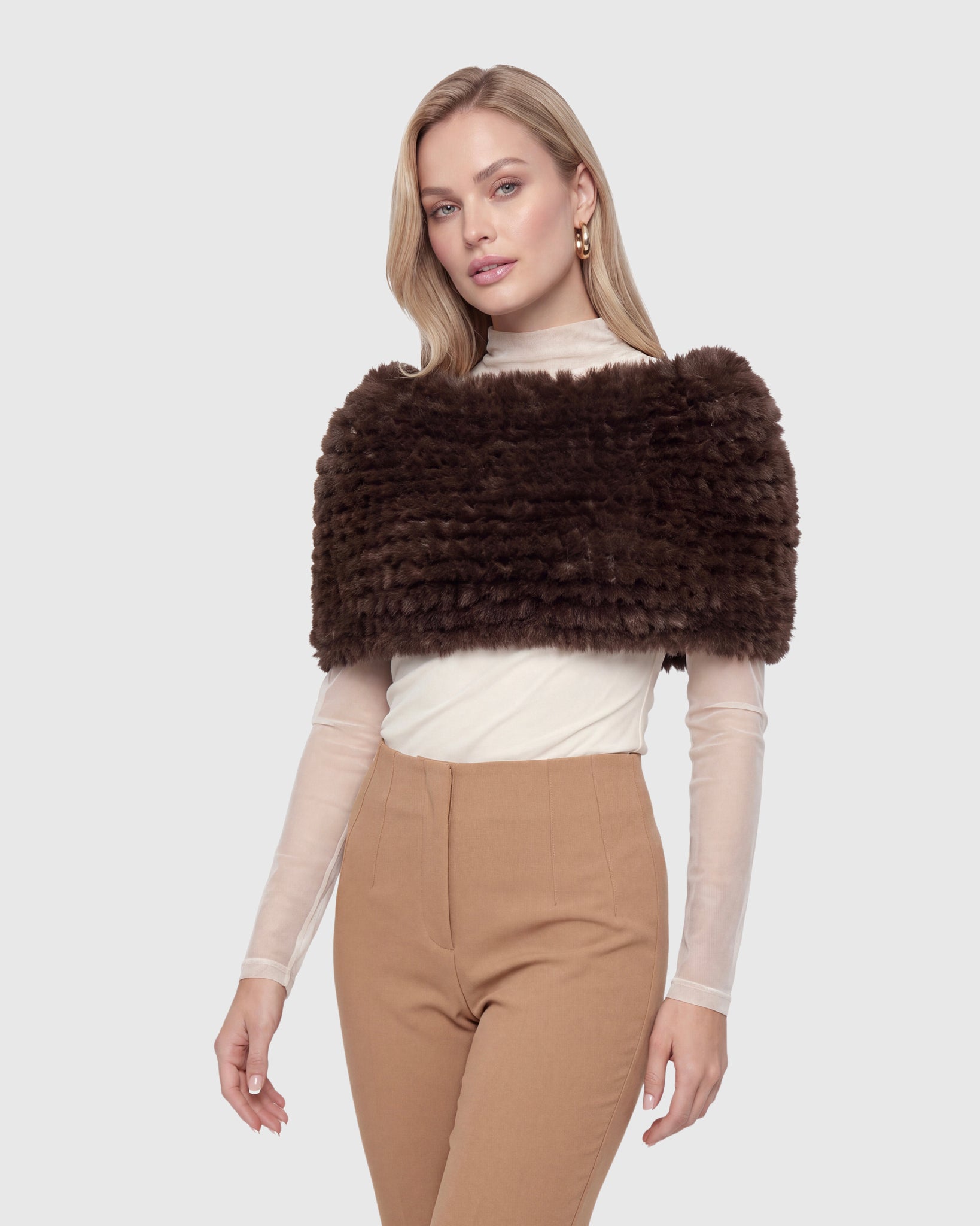 FUR-FREE REX RABBIT (FAUX FUR) KNIT COWL
