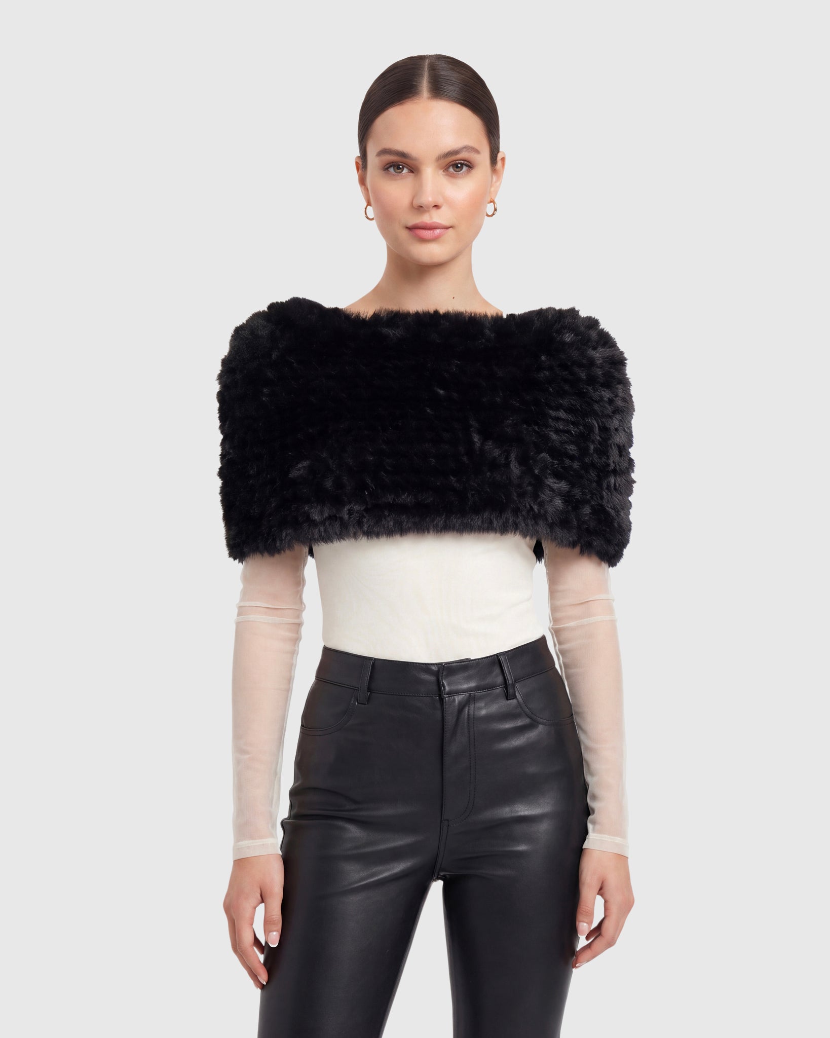 FUR-FREE REX RABBIT (FAUX FUR) KNIT COWL