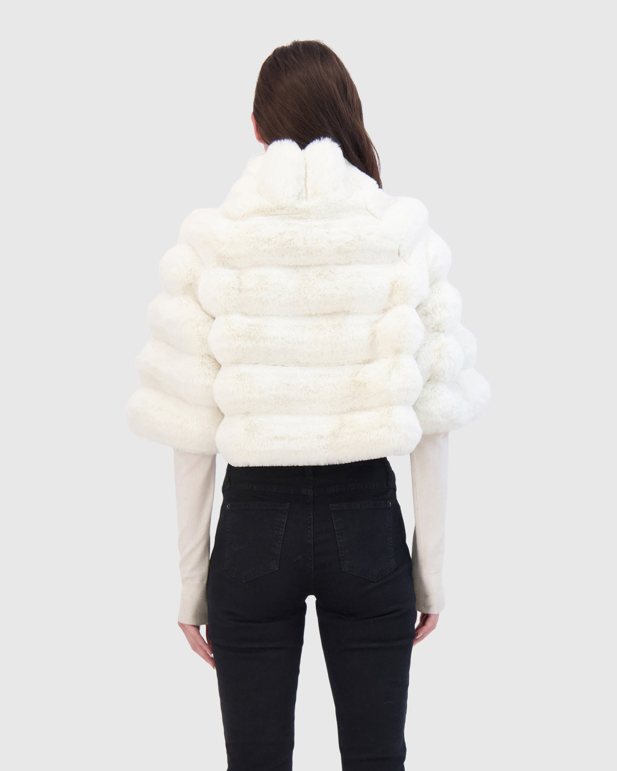FUR-FREE CHINCHILLA (FAUX FUR) BOLERO - WHITE CHINCH