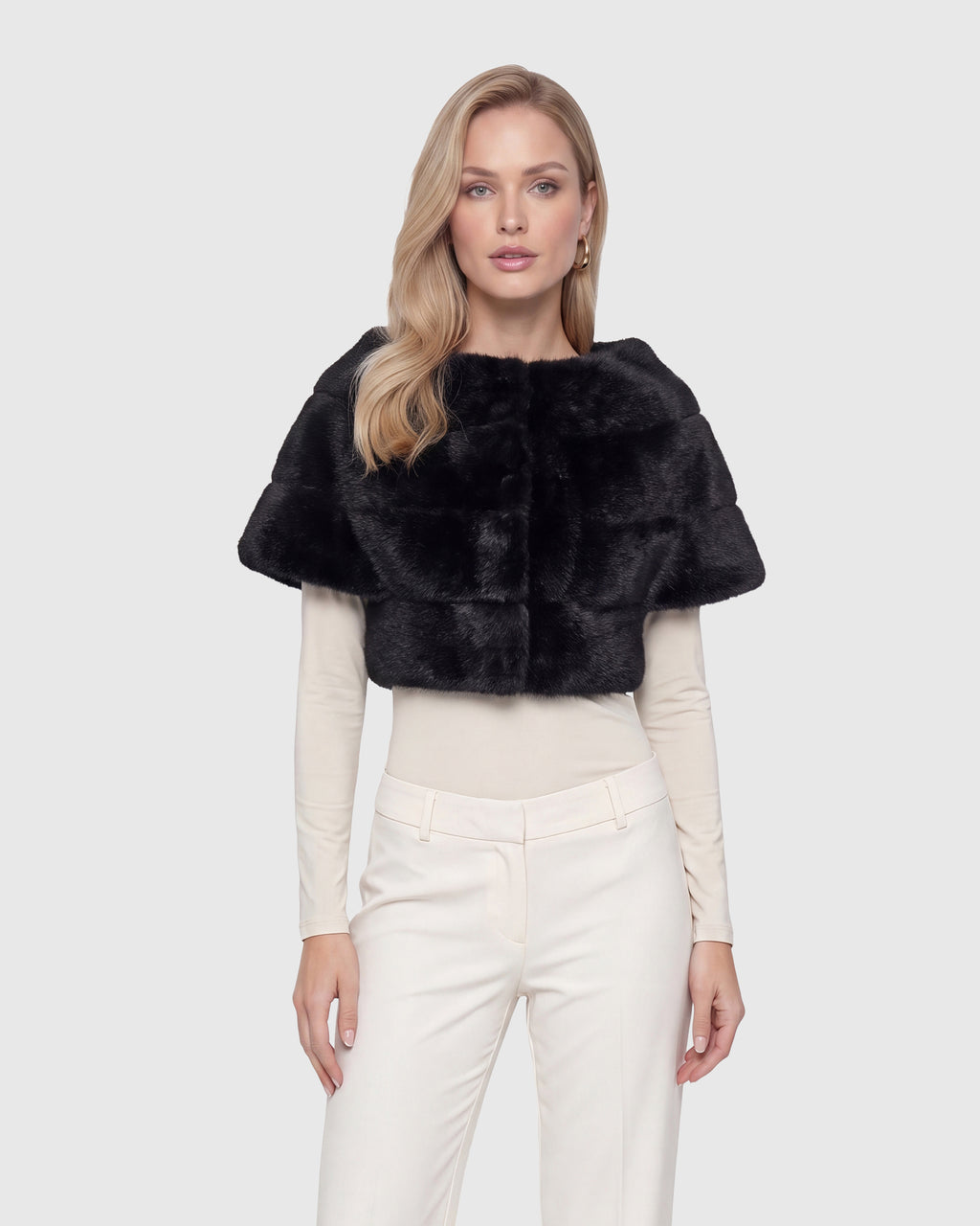 FUR-FREE MINK (FAUX FUR) CAPELET