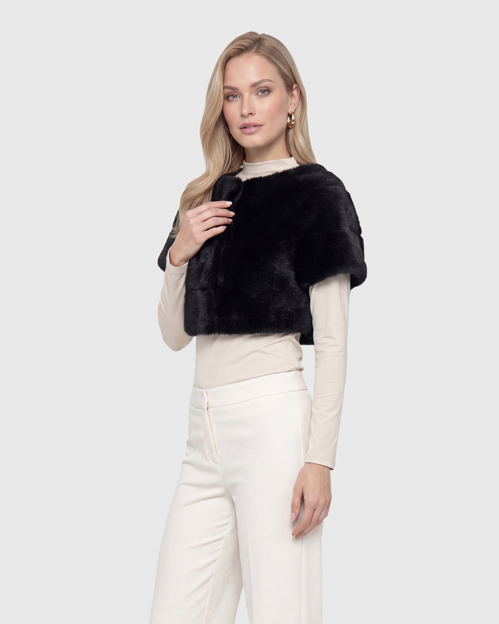 FUR-FREE MINK (FAUX FUR) CAPELET
