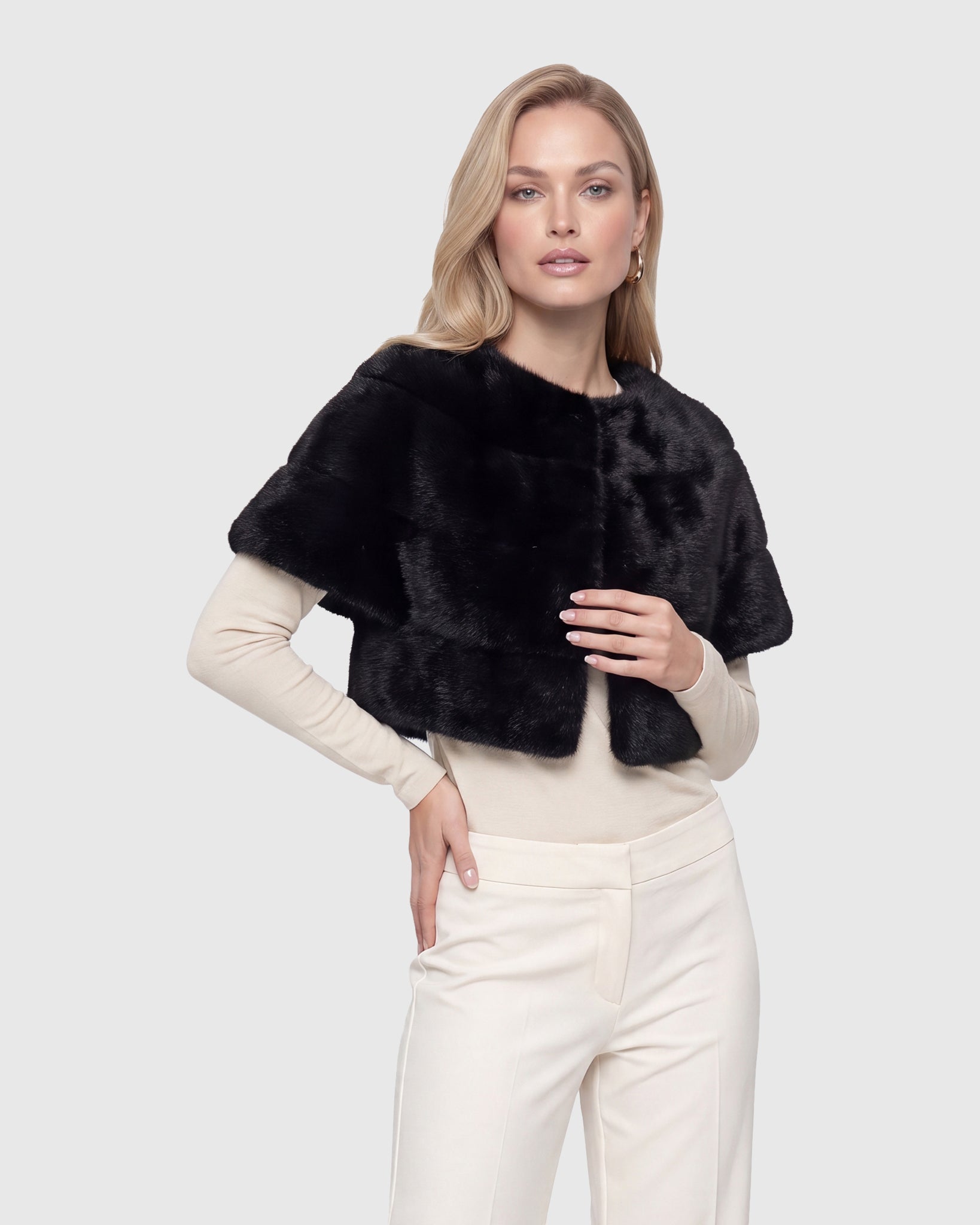 FUR-FREE MINK (FAUX FUR) CAPELET