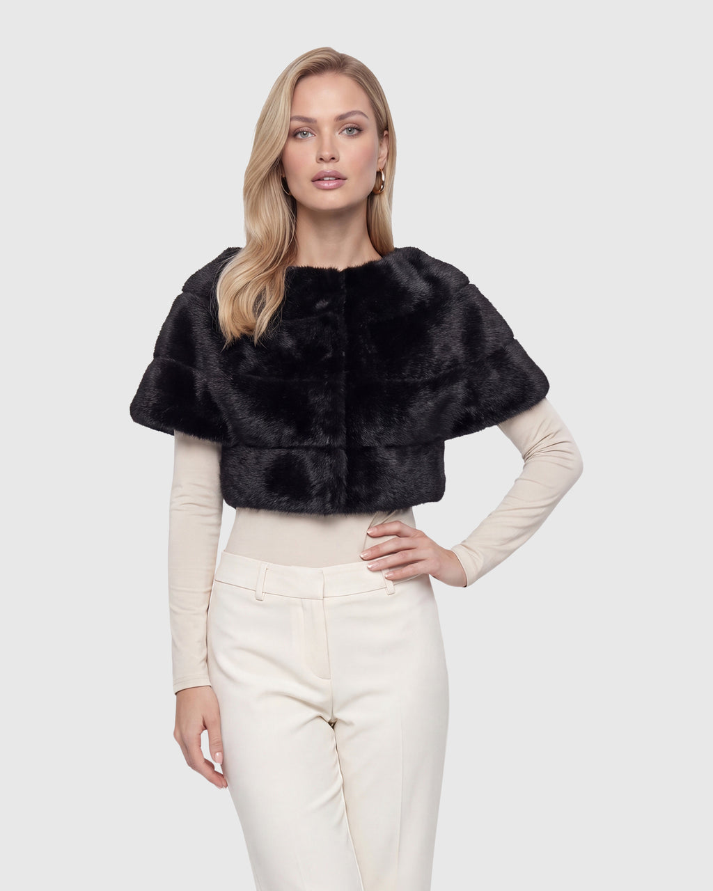 FUR-FREE MINK (FAUX FUR) CAPELET