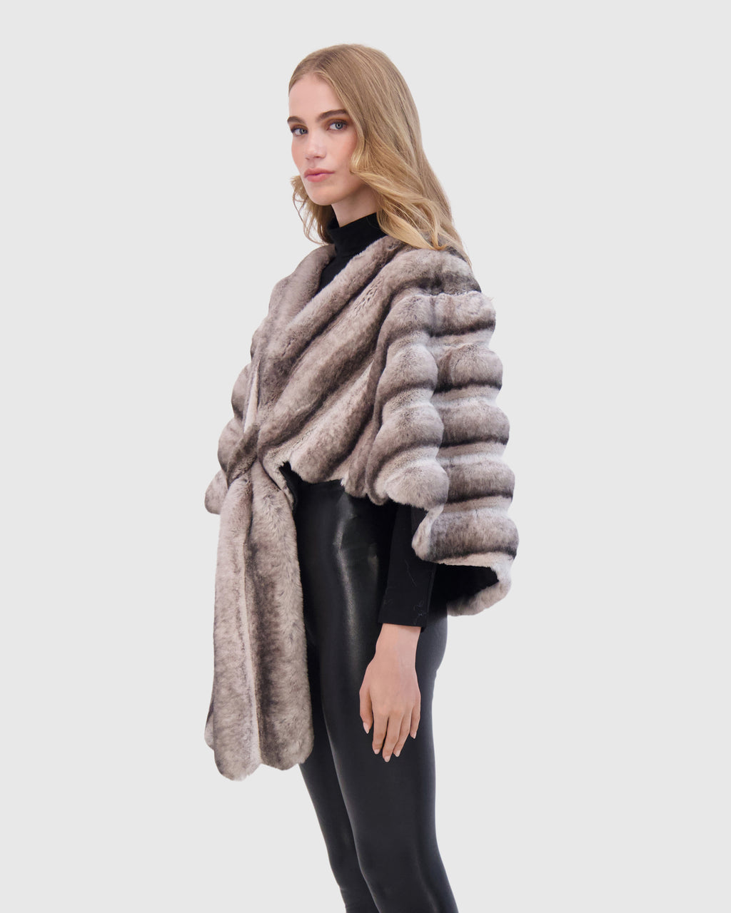 FUR-FREE CHINCHILLA (FAUX FUR) STOLE