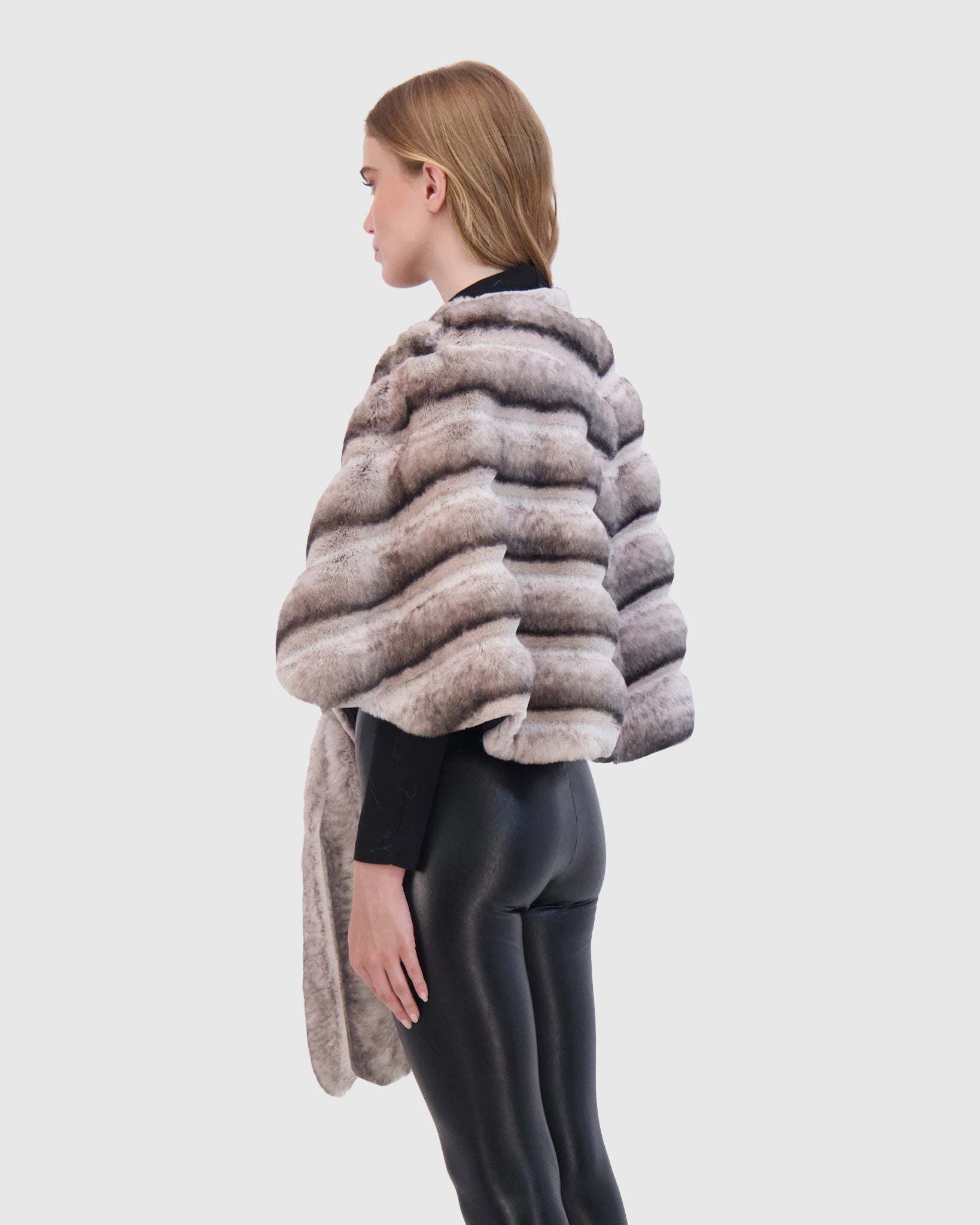 FUR-FREE CHINCHILLA (FAUX FUR) STOLE