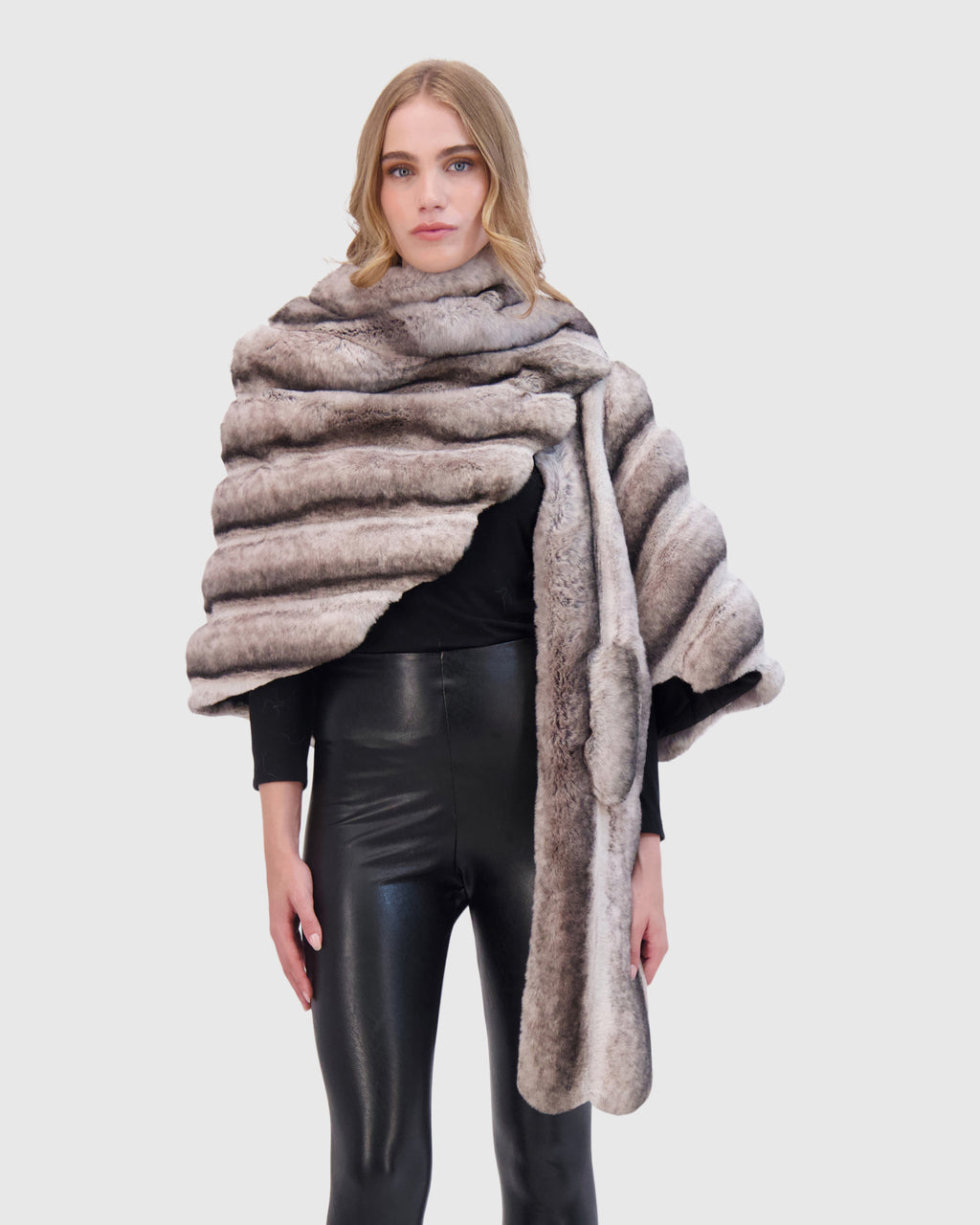 FUR-FREE CHINCHILLA (FAUX FUR) STOLE