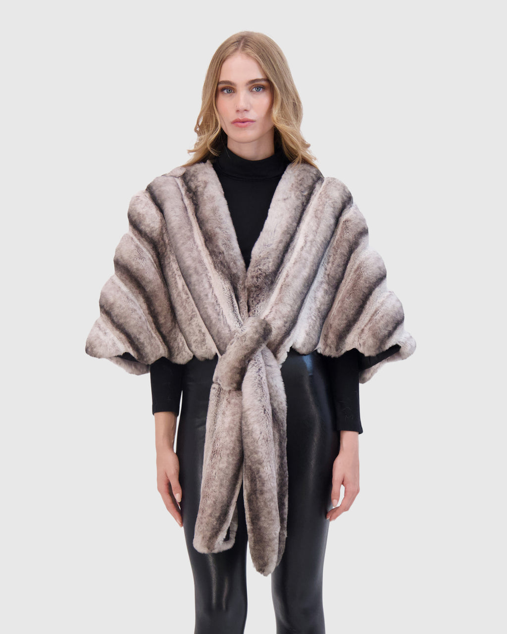 FUR-FREE CHINCHILLA (FAUX FUR) STOLE