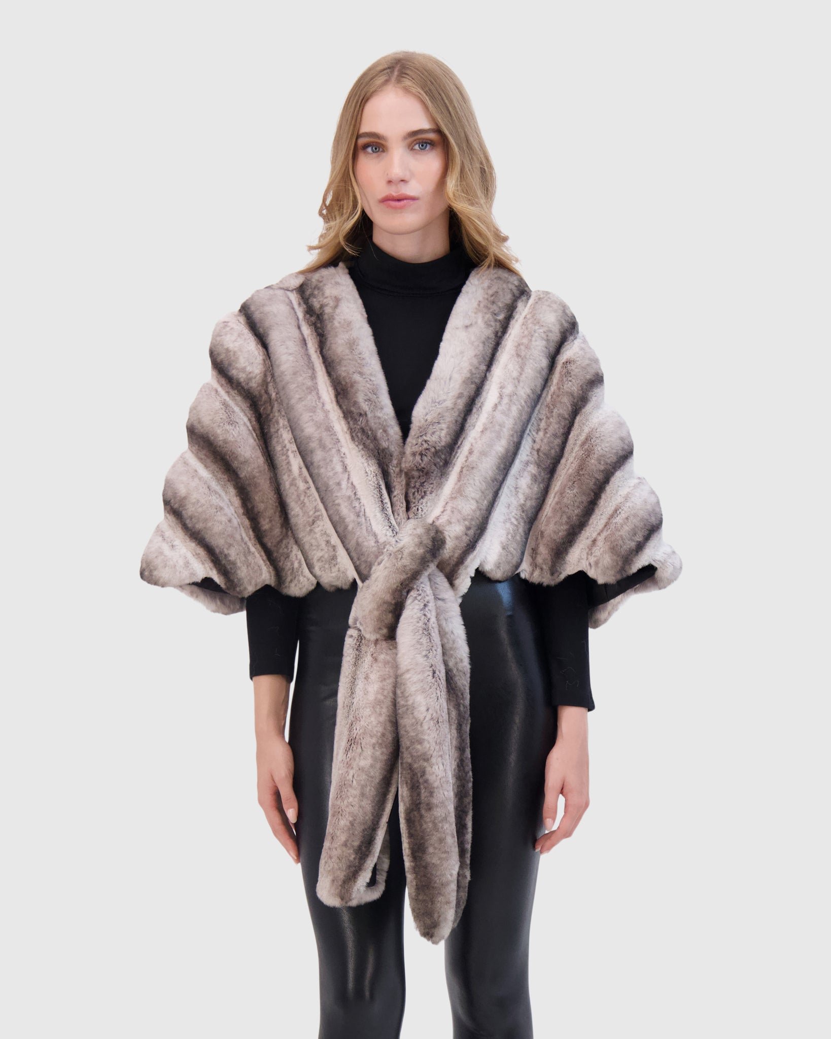 FUR-FREE CHINCHILLA (FAUX FUR) STOLE