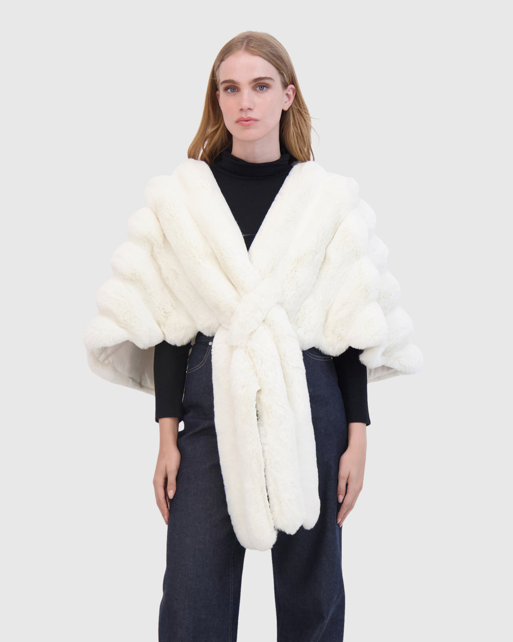 FUR-FREE CHINCHILLA (FAUX FUR) STOLE