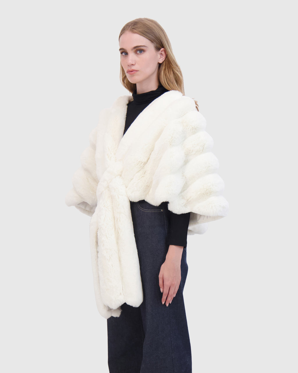 FUR-FREE CHINCHILLA (FAUX FUR) STOLE