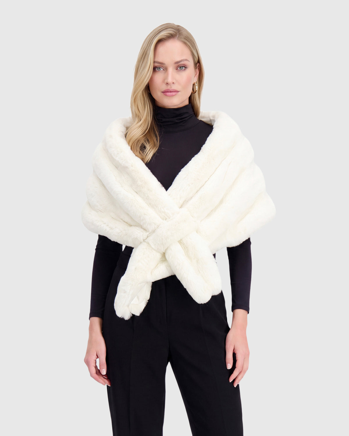 FUR-FREE CHINCHILLA (FAUX FUR) STOLE