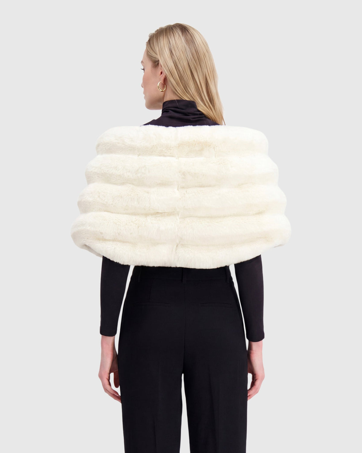 FUR-FREE CHINCHILLA (FAUX FUR) STOLE - WHITE CHINCH