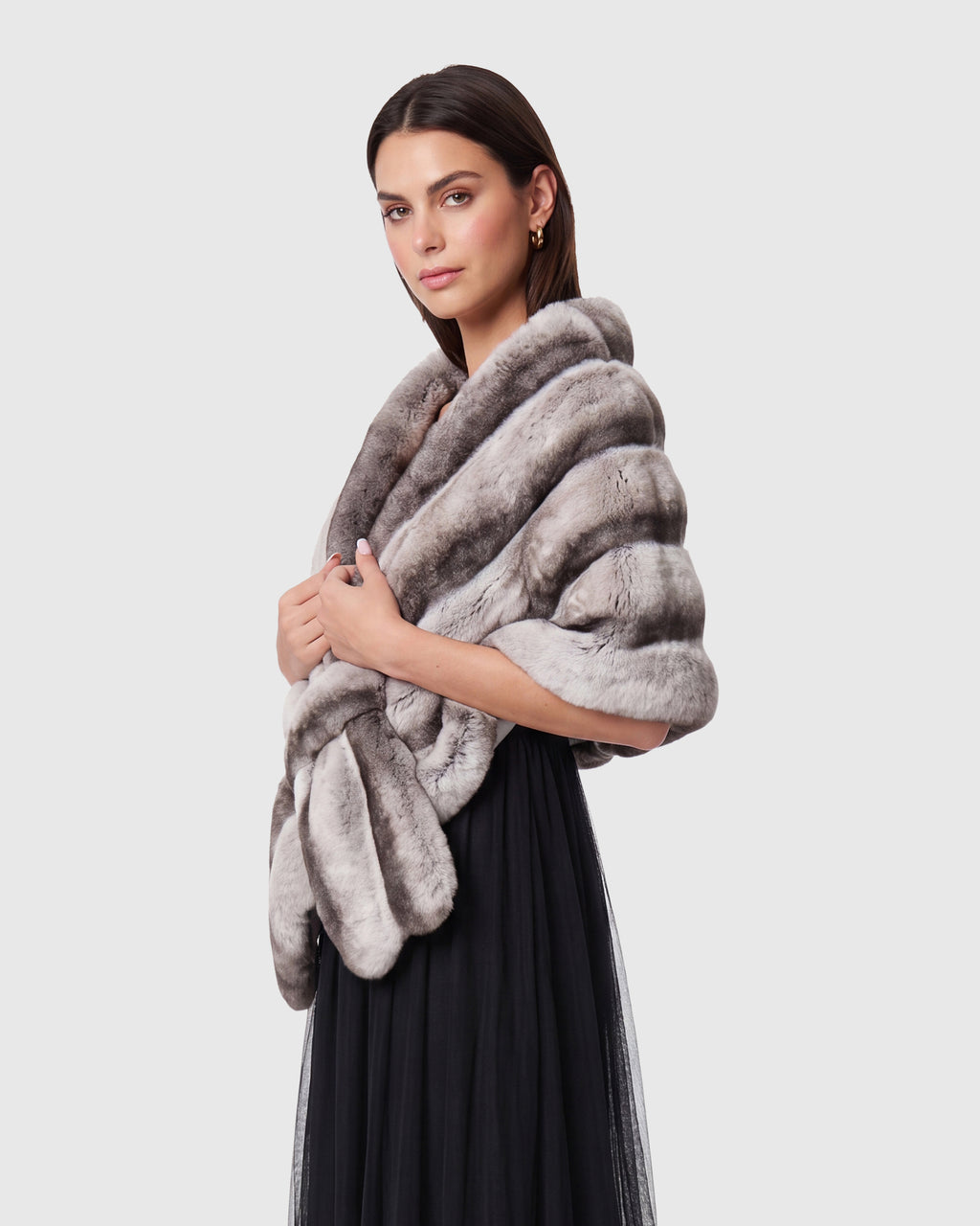 FUR-FREE CHINCHILLA (FAUX FUR) STOLE