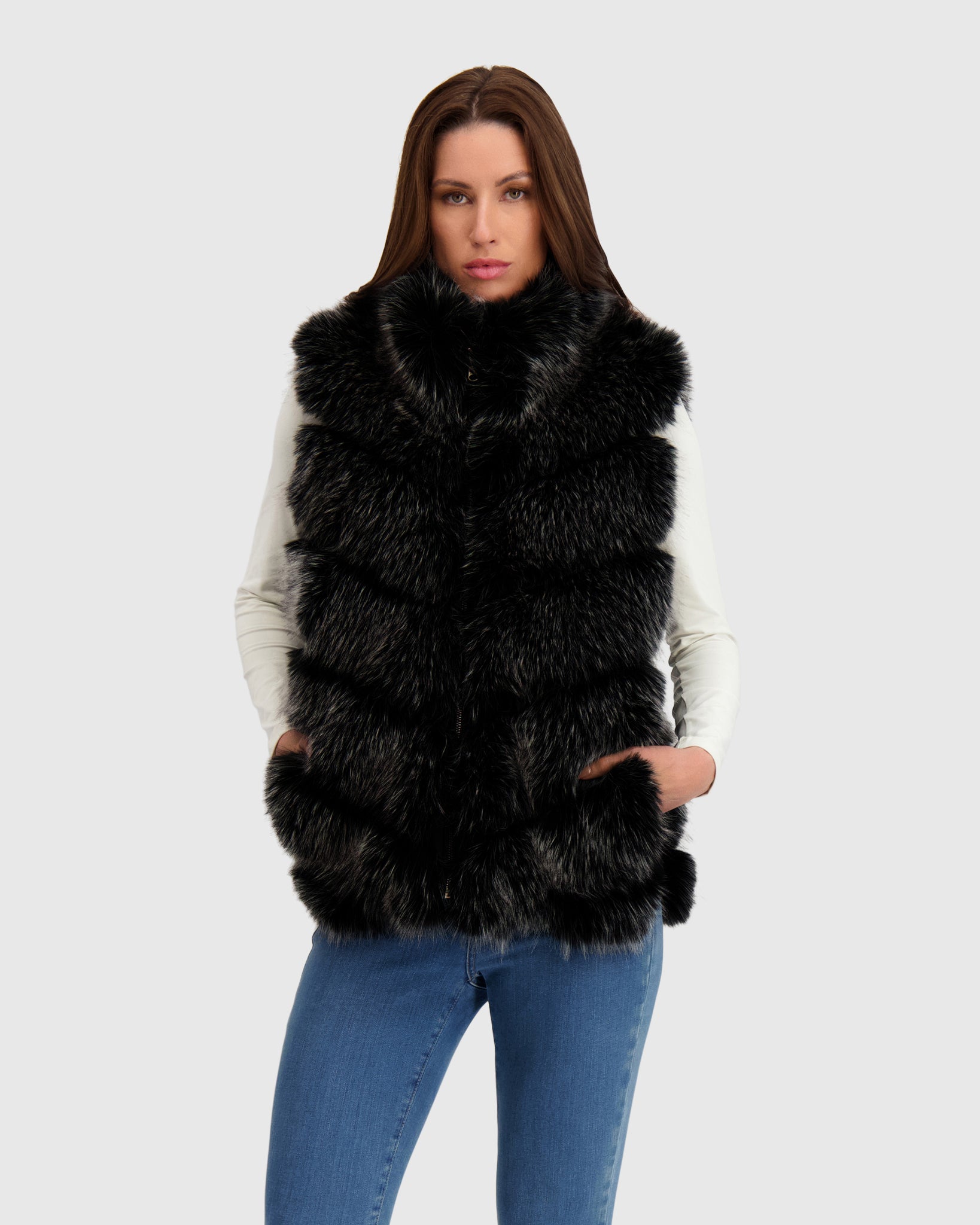FUR-FREE FOX (FAUX FUR) REVERSIBLE VEST