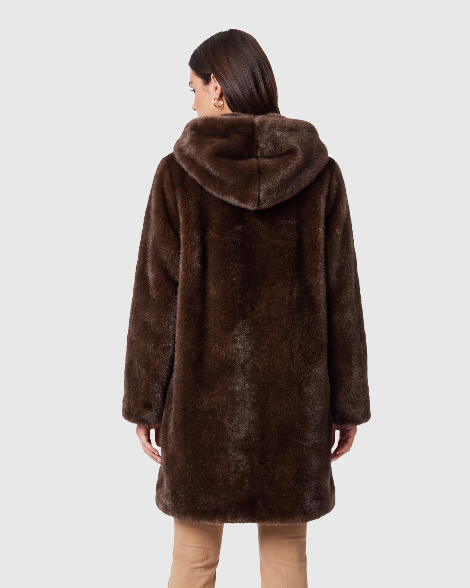 FUR-FREE MINK (FAUX FUR) REVERSIBLE PARKA, REVERSIBLE
