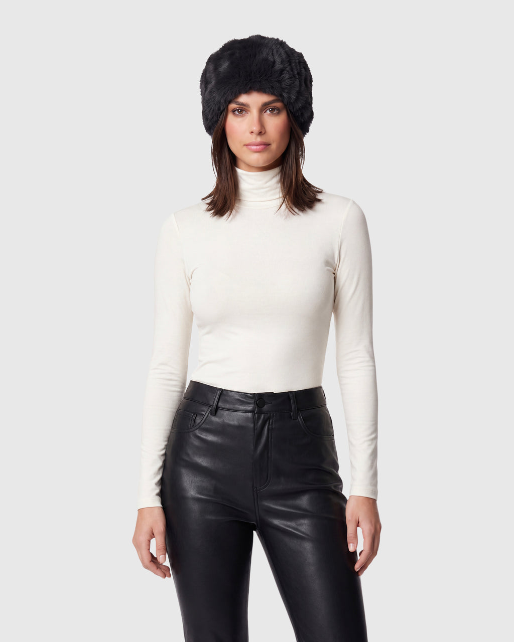 fur free rex rabbit faux fur knit headband