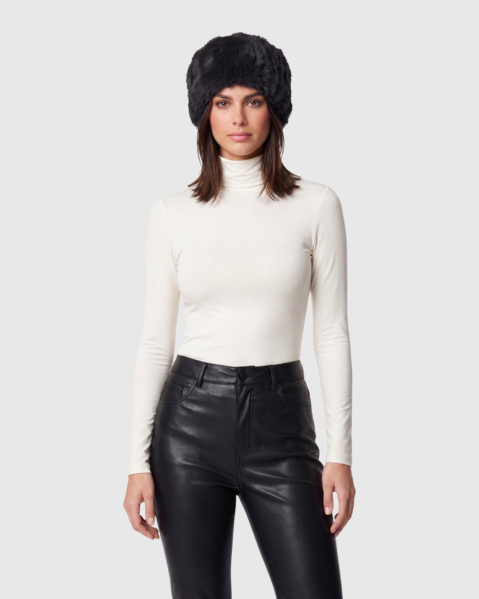 FUR-FREE REX RABBIT (FAUX FUR) KNIT HEADBAND