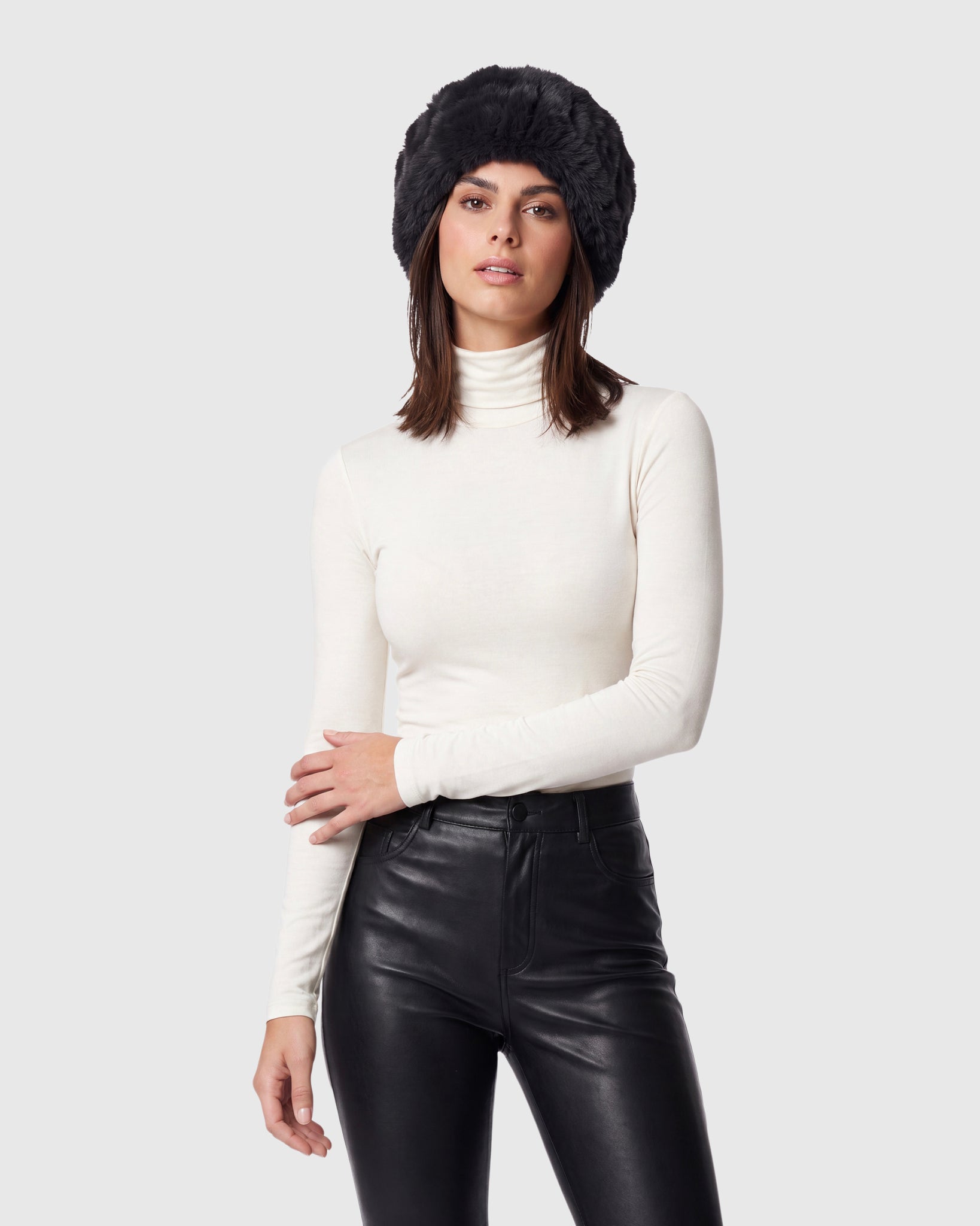 FUR-FREE REX RABBIT (FAUX FUR) KNIT HEADBAND