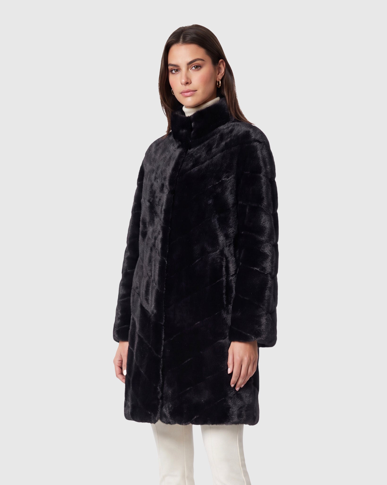 FUR-FREE MINK (FAUX FUR) SHORT COAT