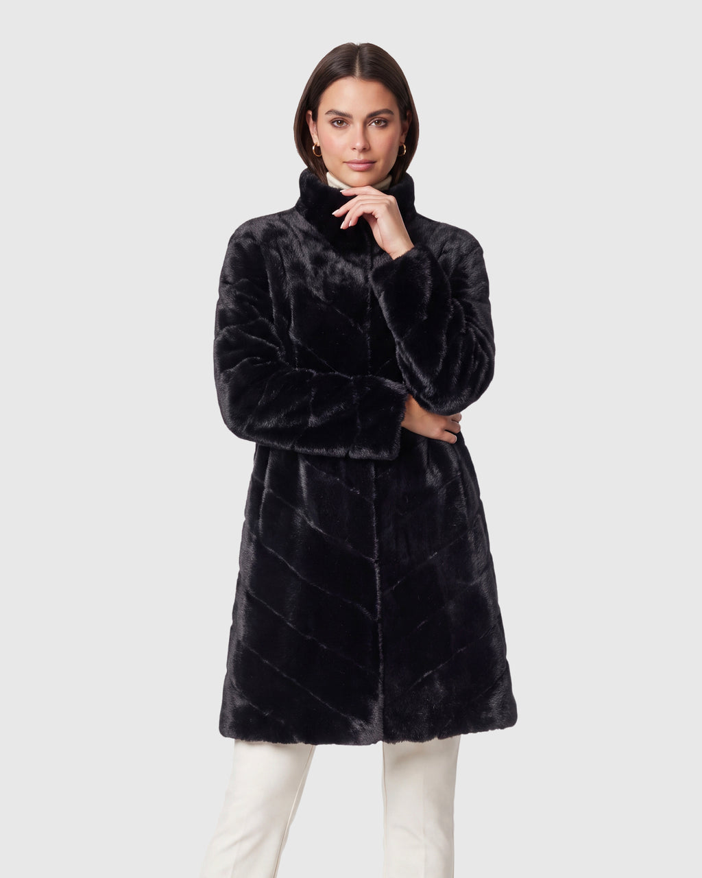 FUR-FREE MINK (FAUX FUR) SHORT COAT