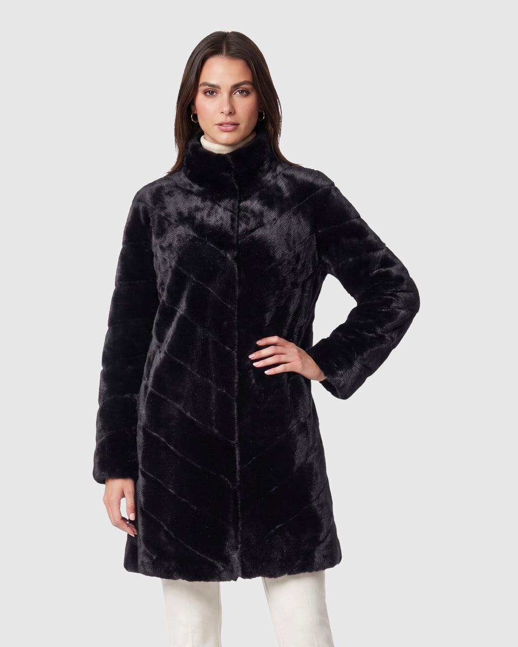 FUR-FREE MINK (FAUX FUR) SHORT COAT