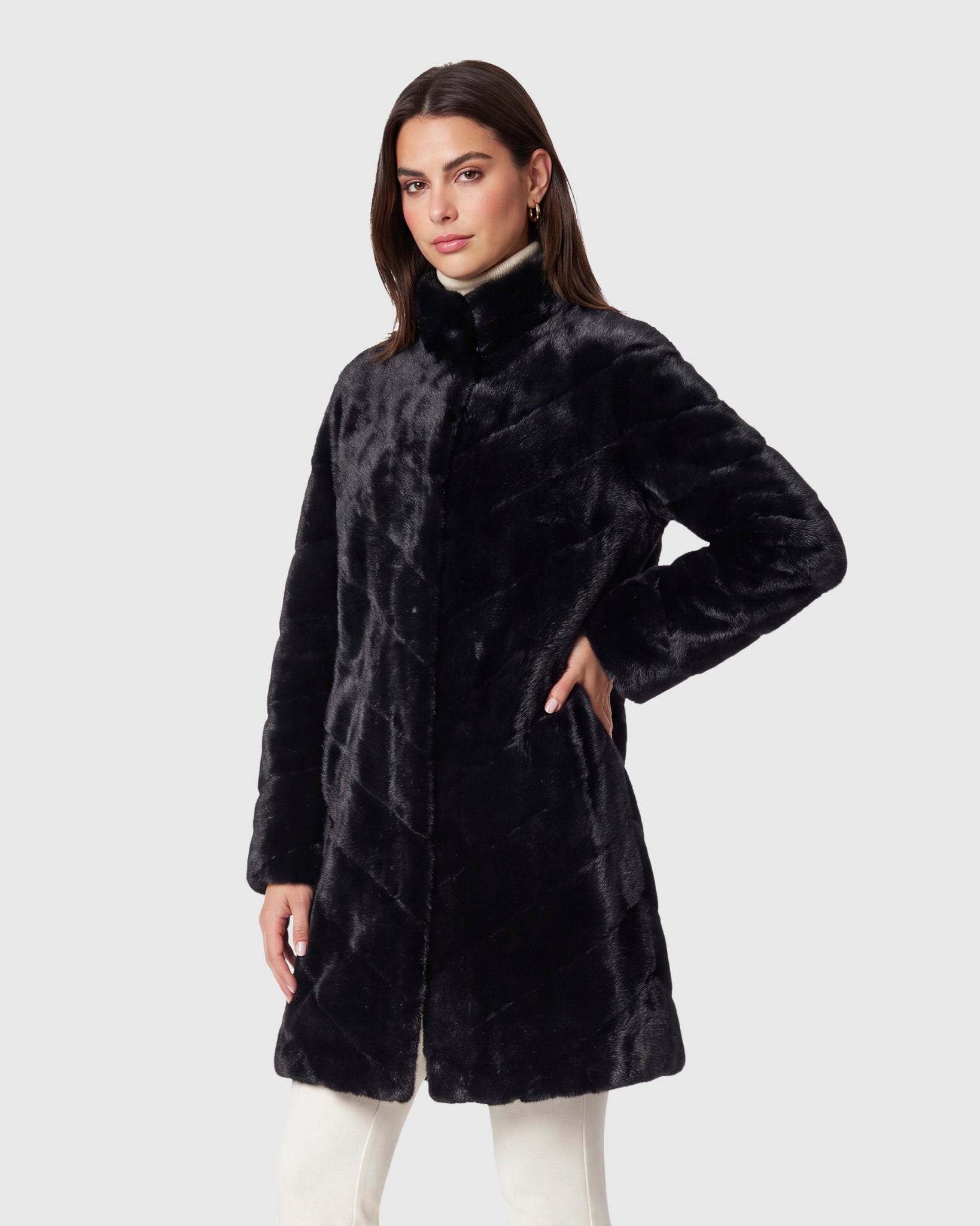 FUR-FREE MINK (FAUX FUR) SHORT COAT