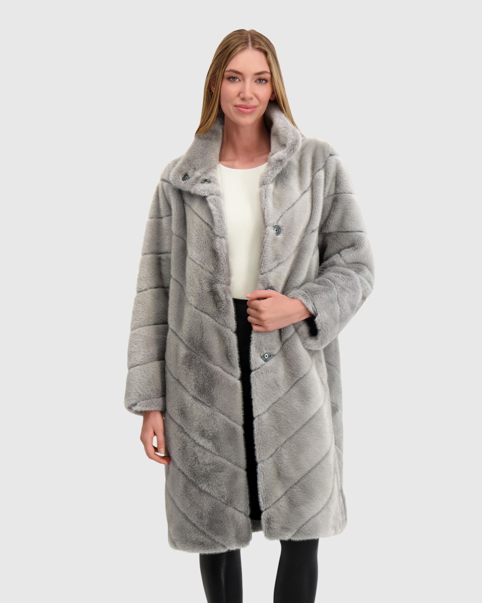 FUR-FREE MINK (FAUX FUR) SHORT COAT