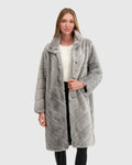 FUR-FREE MINK (FAUX FUR) SHORT COAT - DARK GRAY
