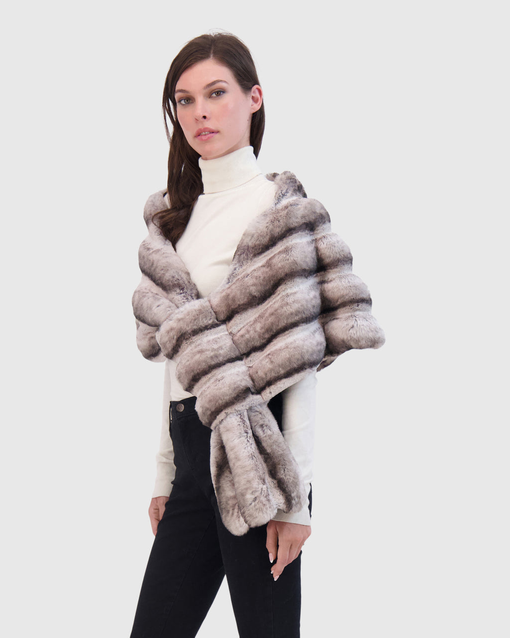 FUR-FREE CHINCHILLA (FAUX FUR) STOLE