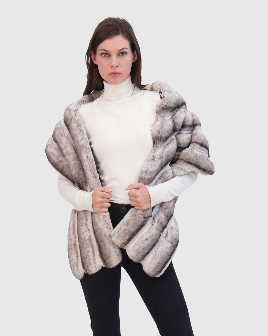 FUR-FREE CHINCHILLA (FAUX FUR) STOLE