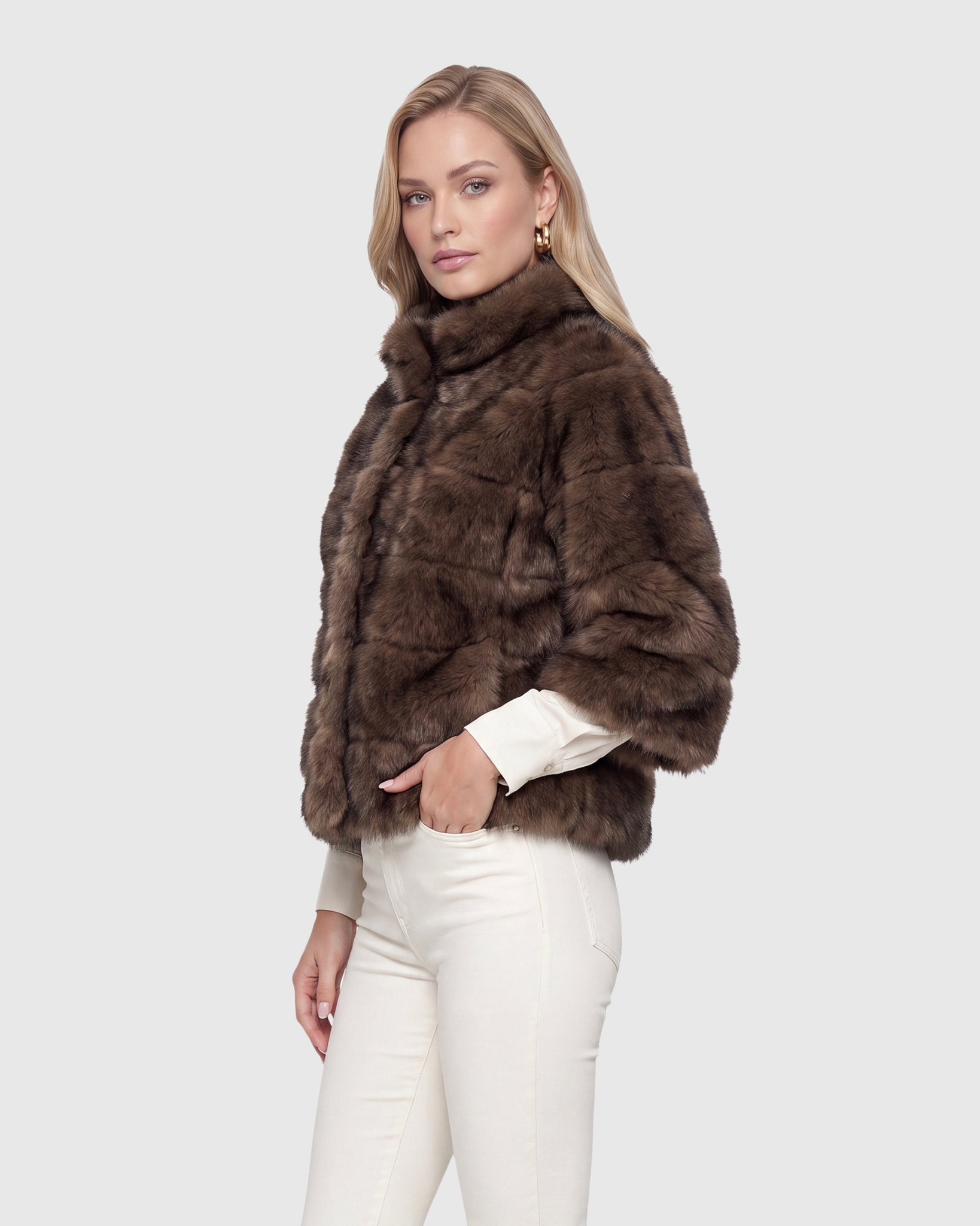 FUR-FREE SABLE (FAUX FUR) JACKET