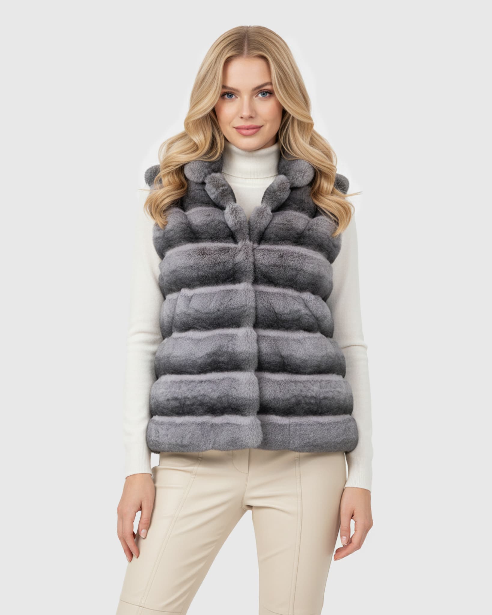FUR-FREE CHINCHILLA (FAUX FUR) VEST