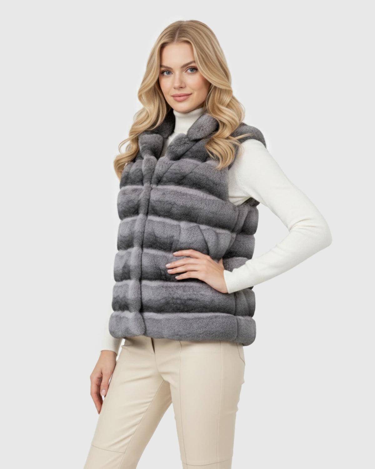 FUR-FREE CHINCHILLA (FAUX FUR) VEST