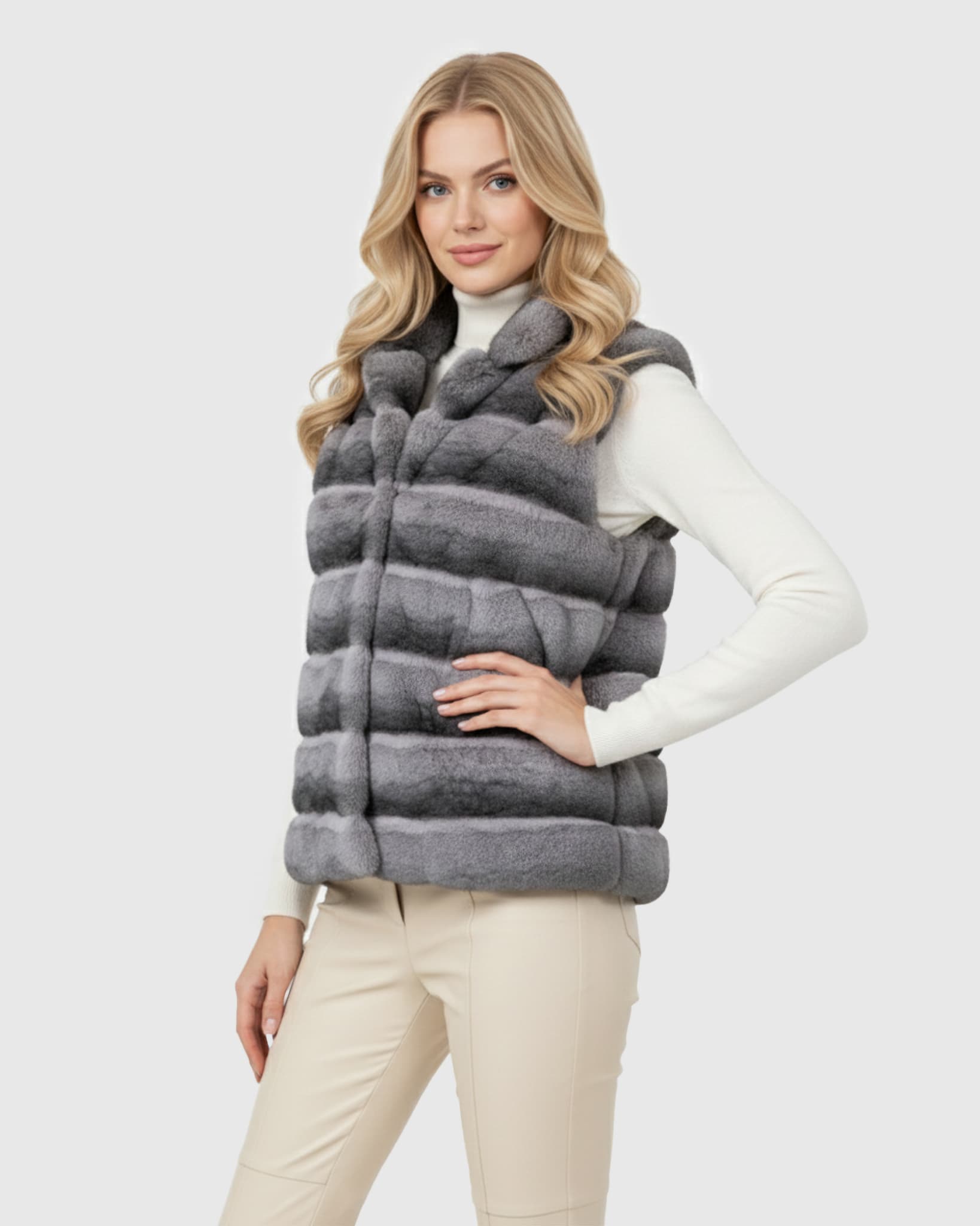 FUR-FREE CHINCHILLA (FAUX FUR) VEST