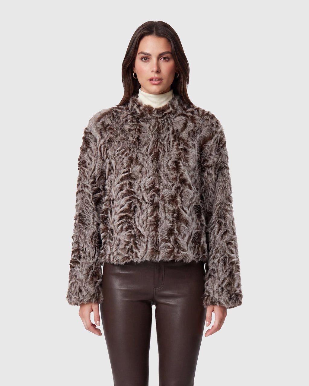 FUR-FREE LAMB (FAUX FUR) JACKET - BLACK SNOWTOP
