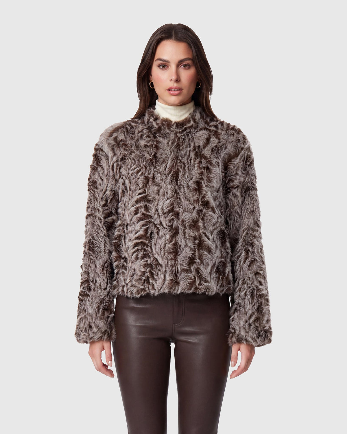 FUR-FREE LAMB (FAUX FUR) JACKET - BLACK SNOWTOP